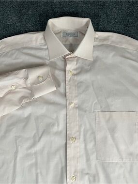 Men’s Rubinacci Dress Shirt Pink Checkered Size 41 Made In Italy Cotton Luxury